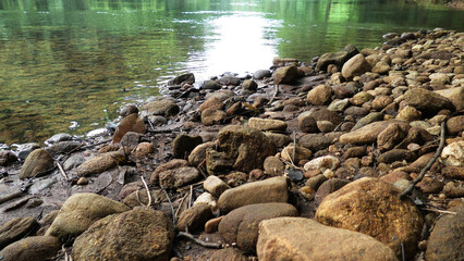 The view of Kallar river from the area of Adavi Eco Tourism, Pathanamthitta, Kerala, India
