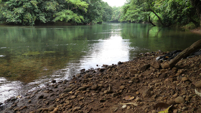 The view of Kallar river from the area of Adavi Eco Tourism, Pathanamthitta, Kerala, India