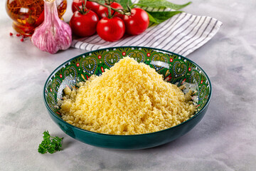 Boiled wheat couscous grain garnish