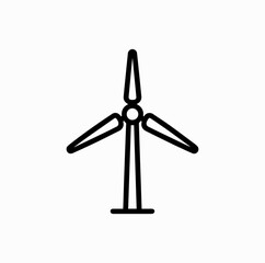 Wind Turbine Icon – Renewable Energy Outline Vector