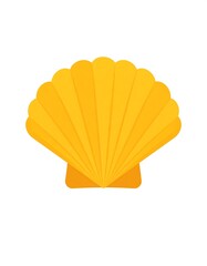Bright yellow scallop shell graphic