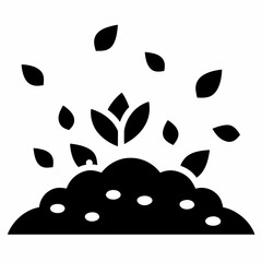 Eco Compost Heap with Autumn Leaves Vector
