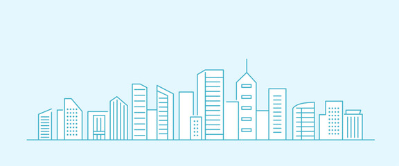 シンプルなビル群の風景のイラスト