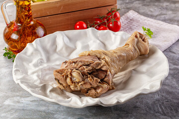 Steamed turkey leg with spices