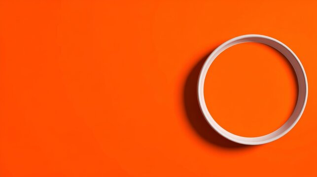an orange circle with a white outer ring, positioned in front of a gray background. there is no text present within the image itself
