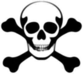 Obraz premium Skull and crossbones composed of black dots