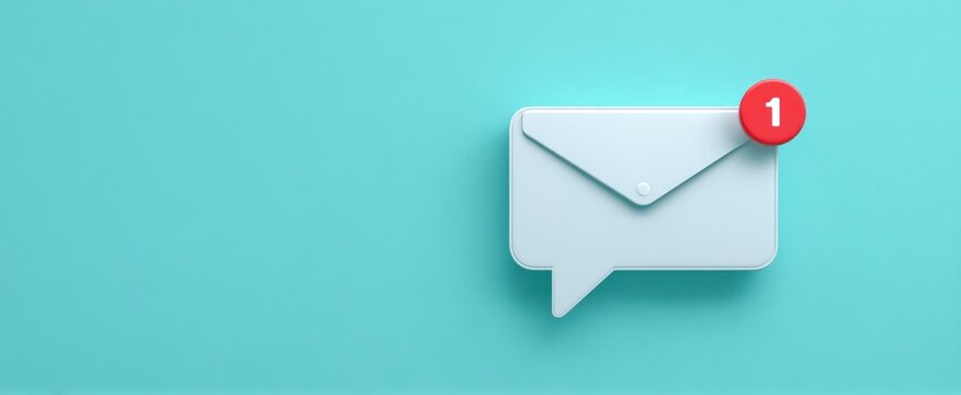 The digital message notification icon on a vibrant blue background.