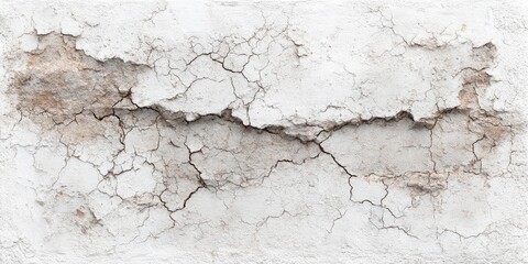 Obraz premium Cracked white plaster wall