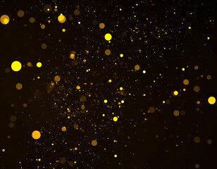 Abstract golden sparkles on a dark background.