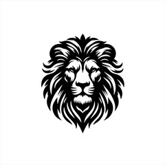 Obraz premium Bold black and white lion head logo design