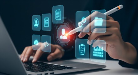 Digital User Interface Interaction with Stylus Pen and Holographic Icons – Data Management and User Profile Concept