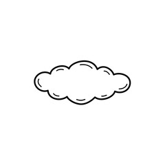 Clouds line art style. Cloud outline. Vector illustration.