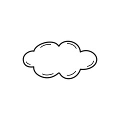 Clouds line art style. Cloud outline. Vector illustration.