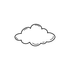 Clouds line art style. Cloud outline. Vector illustration.