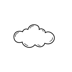 Clouds line art style. Cloud outline. Vector illustration.