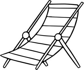 beach chair silhouette black and white