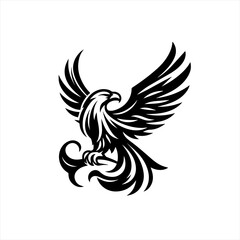 Fototapeta premium Tribal eagle emblem with wings spread wide