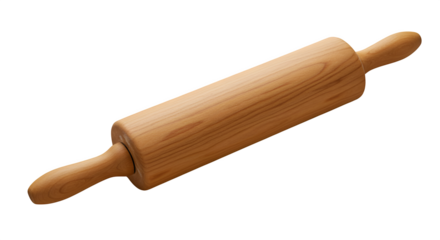 Wooden Rolling Pin shines against a black background. Perfect for product photography, recipe blog, or baking poster.