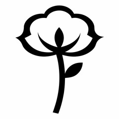 Minimal Cotton Flower Vector