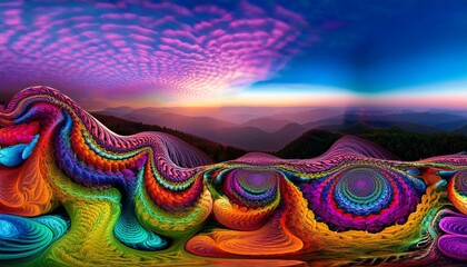 decorating photos with vibrant colors and trippy fractal geometry