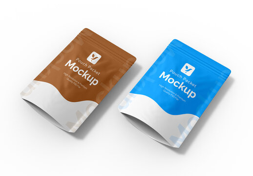 Two Pouch Packet Packaging Mockup