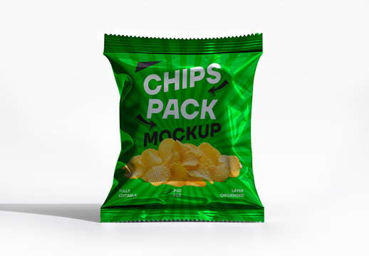 Potato Chips Packet Packaging Mockup