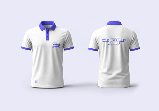 Polo T-shirt Mockup with Front and Back View