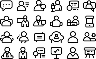 Vector collection of icons set on transparent background