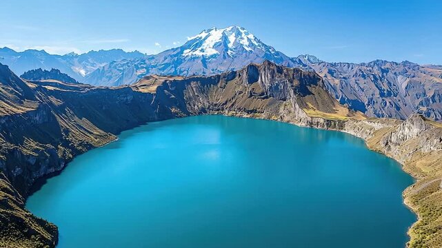 volcanic crater lake of huaytapallana peruvian landscape video