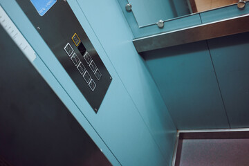 Details of the interior of the elevator