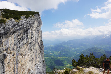 A climbing wall at Berchtesgadener Hochthron mountain, at the boarder between Austria and Germany