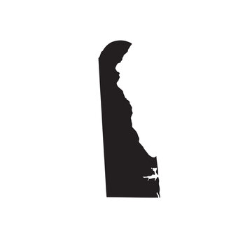Delaware State Silhouette Map Vector