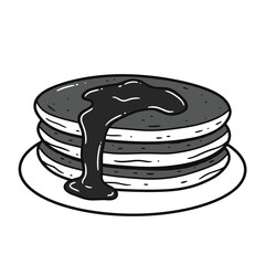 Pancakes with maple syrup vector illustration with breakfast concept.