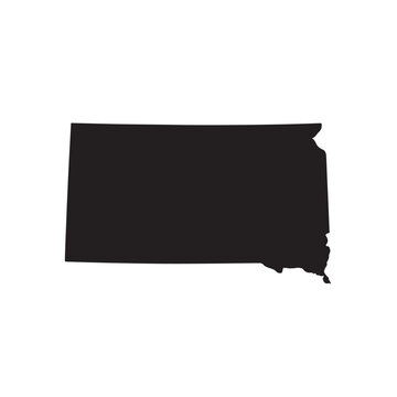 South Dakota State Silhouette Map Vector