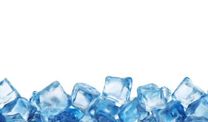 png crushed ice cube blue background isolated on transparent background