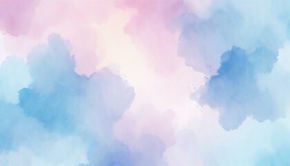 Abstract watercolor painting in soft pastel colors, featuring blended shades of pink and blue.