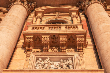 Central balcony of Saint Peter Basilica in Vatican City known as Loggia of Blessings