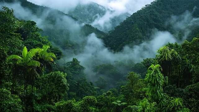mist-covered cloud forests of yungas peruvian landscape video
