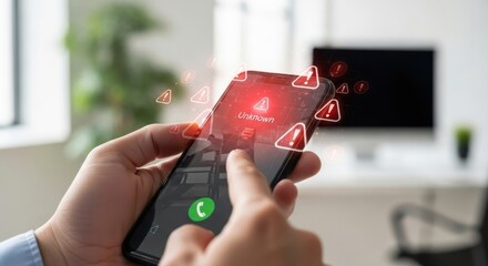Smartphone displaying urgent warning notifications and incoming call
