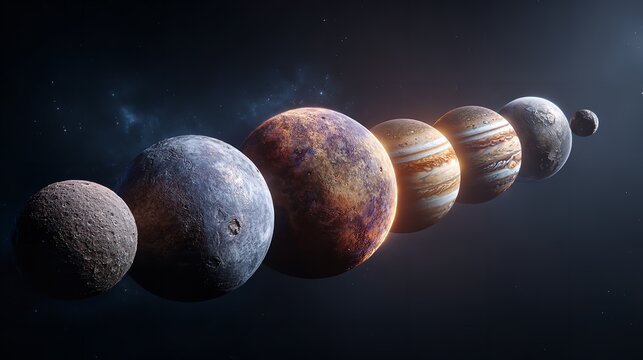 planets set in the style of photo realistic compo