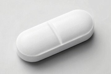 Single large white pill with a dividing line tablet