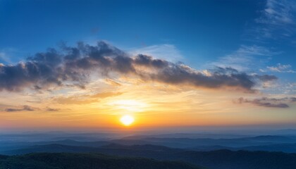 beautiful blue sky landscape background at sunrise optimized for photo use position the subject prominently in the foreground leaving ample copy space at the top and bottom of the image
