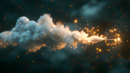 Cloud star middle, black