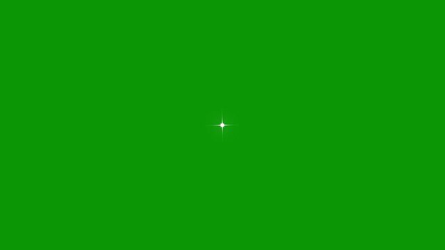 Twinkling stars animation, white cartoon, flat, doodles style stars Blinking retro vector stars and starry night sky, Animation twinkling stars on a green background. 4k