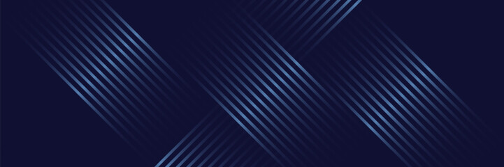 Abstract Dark Blue Green Waving Lines Technology Background. Modern Navy Blue Gradient With Glowing Lines Shiny Geometric Shape and Diagonal, for Brochure, Cover, Poster, Banner, Website, Header