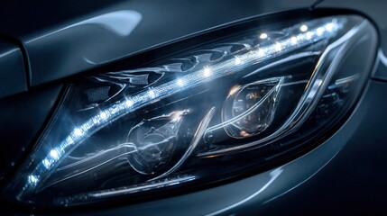 Fototapeta premium Close up of a modern car headlight