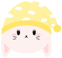 동물토끼(잠옷졸림모자졸린표정)