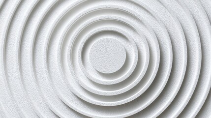 Obraz premium Abstract circular design with textured layers in white, creating a serene and modern aesthetic.
