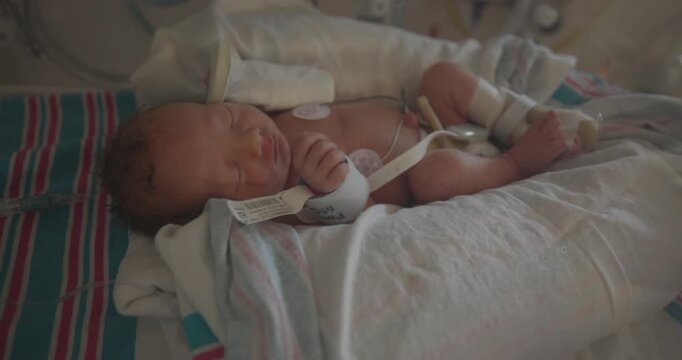 Preemie Baby Shivering in Incubator in the NICU