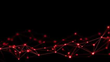 Abstract network of red glowing points and lines against a black background